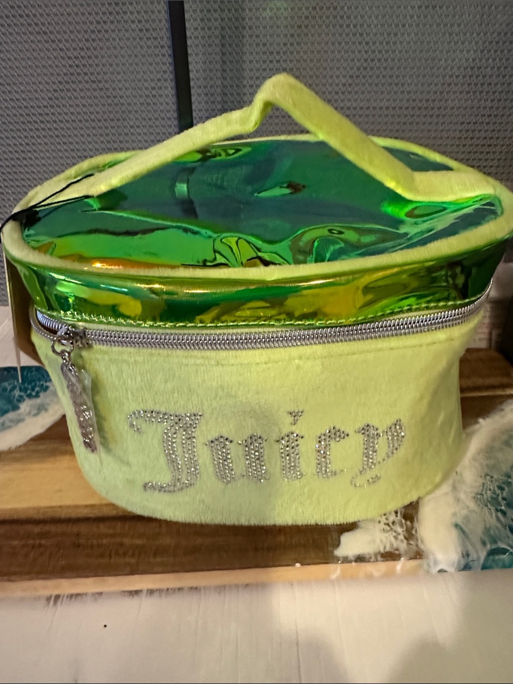 Juicy Couture Lime Green Holographic Cosmetic Case